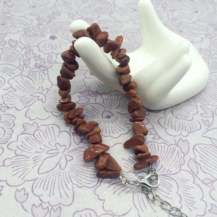 Natural tourmaline powder amethyst pomegranate lapis lazuli obsidian gravel bracelet, a variety of irregular women's jade bracelets