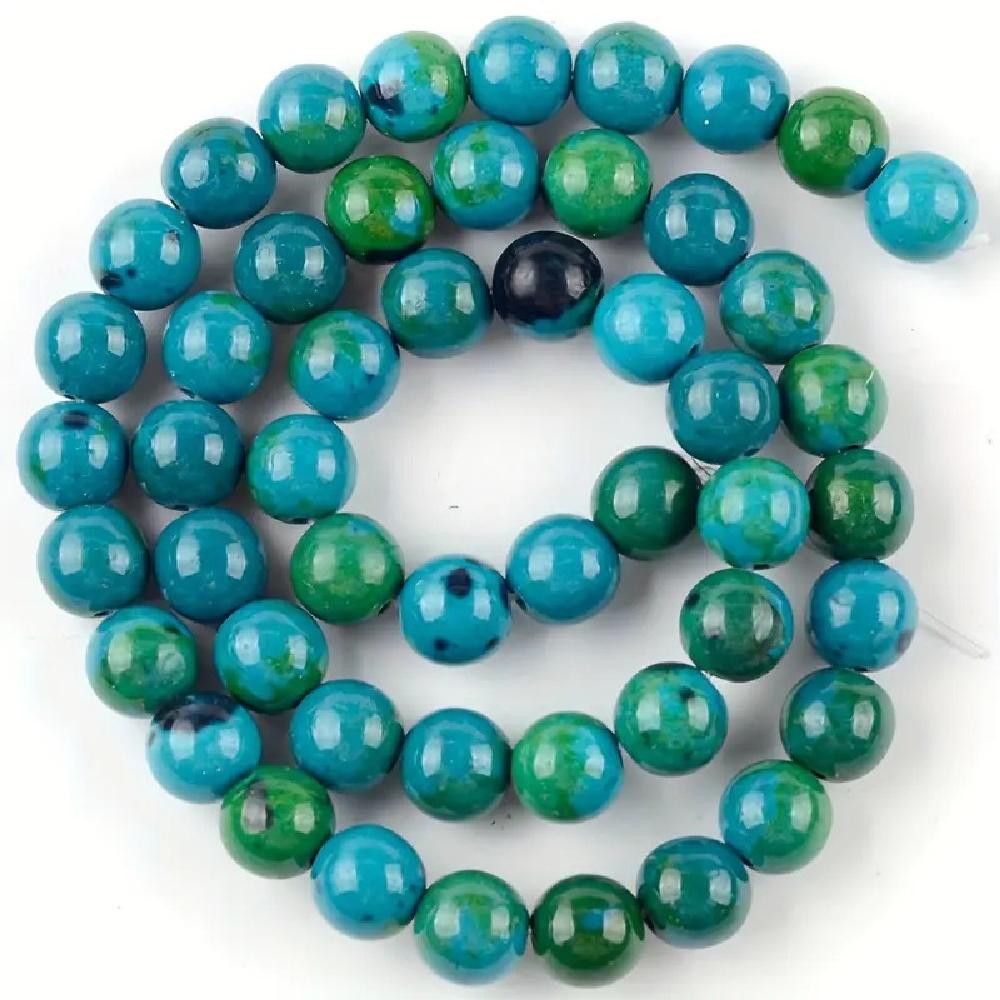 Blue Phoenix Round Natural Stone Beads 15"Strand Smooth Loose Spacer Beads 4/6/8/10/12mm for Jewelry Making DIY Bracelets Accessories