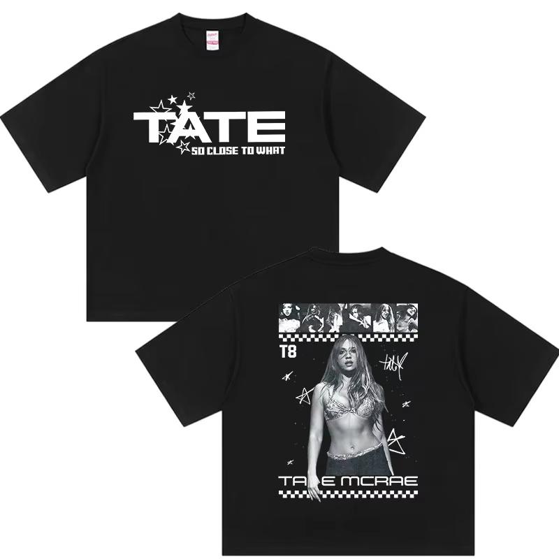 

90s Vintage Tate McRae So Close To What T8 Album 2026 Graphic T Shirt Unisex Women Hip Hop Fashion Short Sleeve Tops Streetwear 2XL