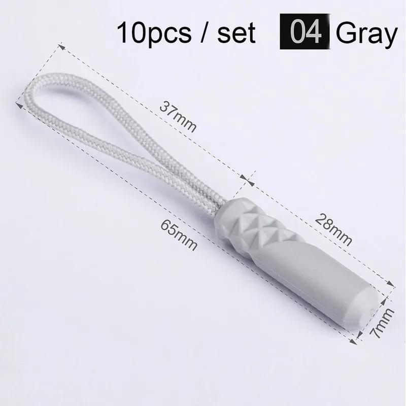 10 Pcs/set 10 Color Zippers Pull Puller End Fit Rope Tag Replacement Clip Broken Buckle Fixer Suitcase Tent Backpack Zipper Cord