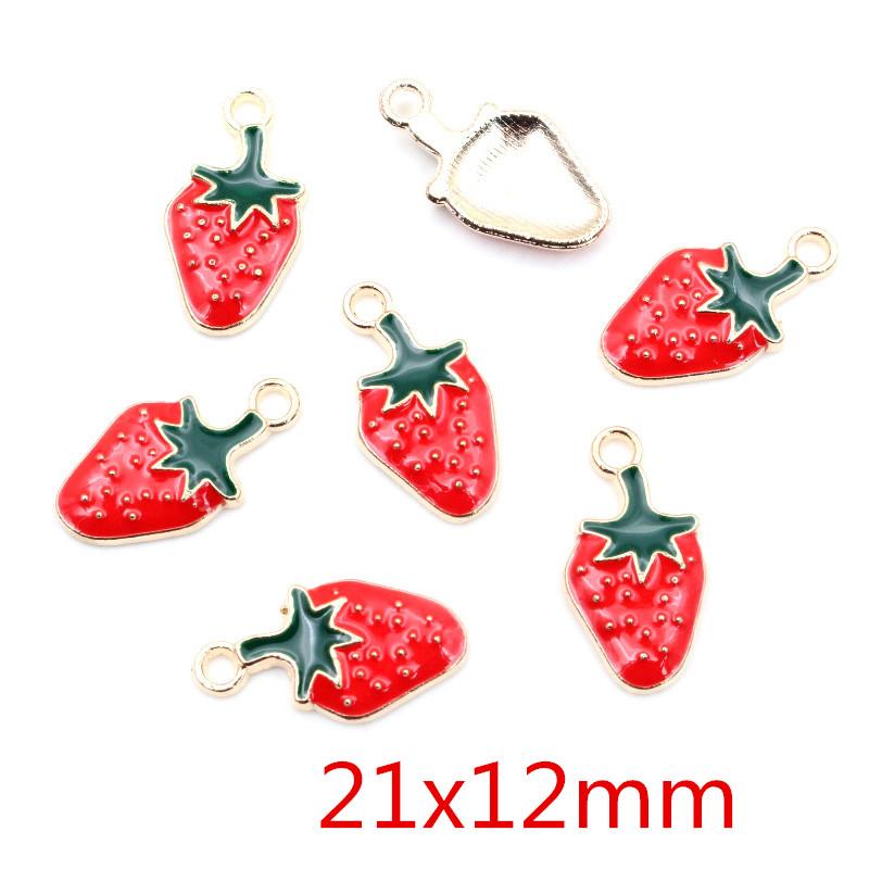 10pcs/lot Fruit Enamel Metal Charms Apple Orange Carrot Pendant for DIY Necklace Bracelet Jewelry Making Findings Supplies