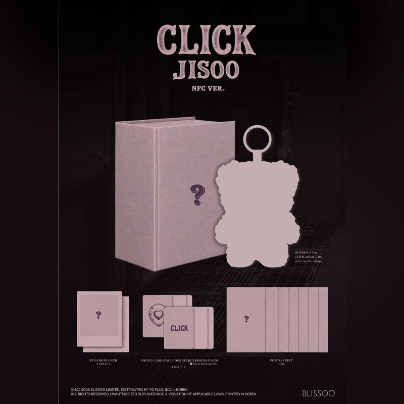 [VOORBESTELLING] JISOO (ZWARTROZE) – Enkel Album CLICK (KLIK BABYBEER NFC Vers.)