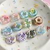 SW27 Fun Cute Colored Hand Painted Donut Sweet Scattered Beads Loose Colorful Handmade Necklace Bracelet Diy Beads Accessories