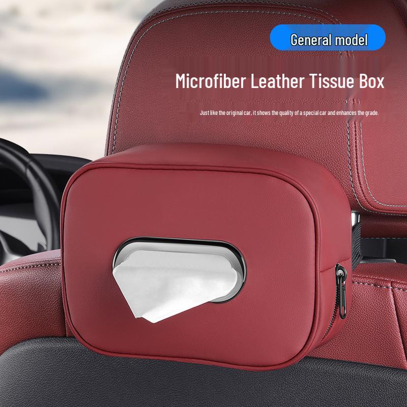 Car-Mounted Armrest Tissue Box - Hanging Design for High-End Car Interiors