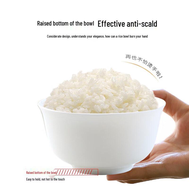 Qiwei Pure White Ceramic Dining Bowl