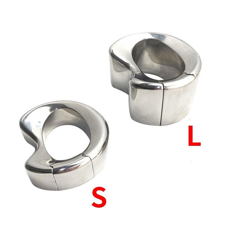 Stainless Steel Penis Lock Ring Heavy Duty Weight Male Metal Ball Stretcher Scrotum