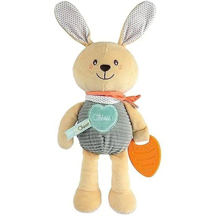 Peluche - chicco - my sweet doudou - lapin doux - anneau de dentition - multicolore