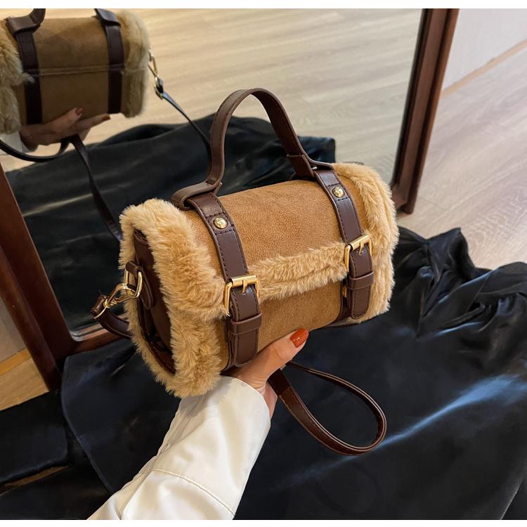 Autumn and Winter Shoulder Bags for Women New Lamb Plush Suede Ladies Small Square Crossbody Bags Bolsas Para Mujeres