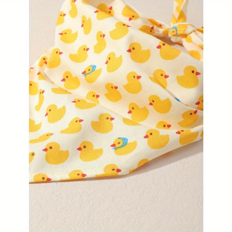 1pc Small/medium Dog Bone & Paw & Duck Patterned Pet Bandana Bib