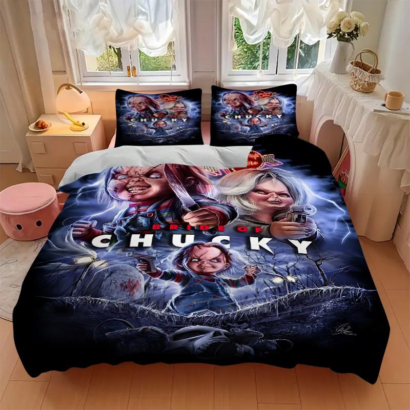 Chucky'S Halloween Horror Print 3Pcs Bedding Setduvet Cover With 2 Bedropillowcase Home Birthday Gift