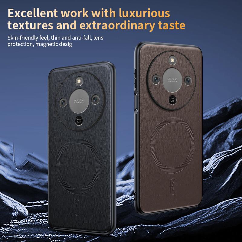 For Honor X70 Case Magnetic Leather Shield Cover For Honor X70 Anti-Fingerprint Non-Slip PC+TPU