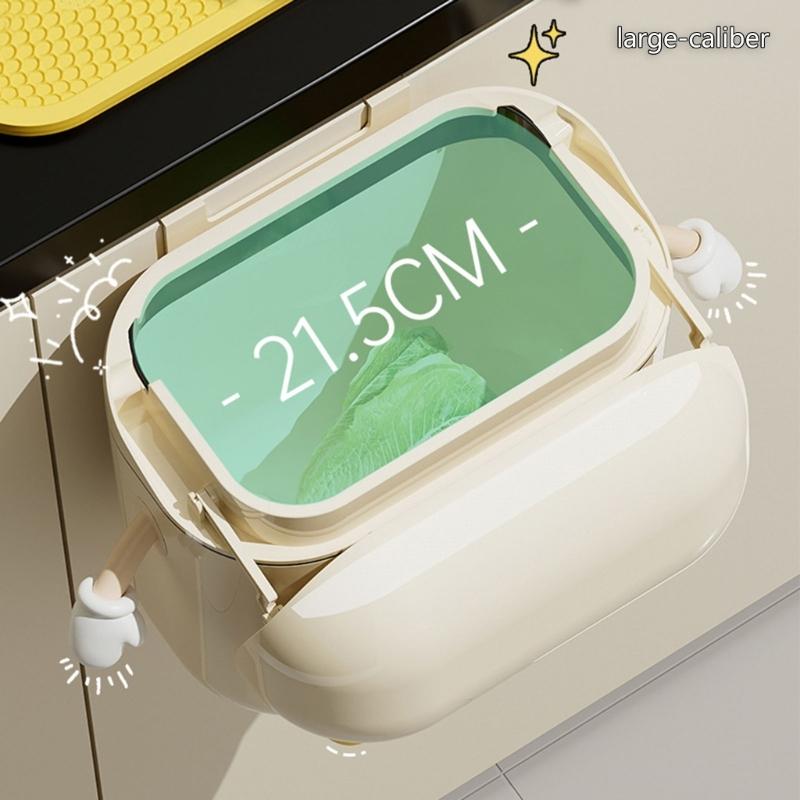 Trash Can Under Counter Kitchen Waste Bin Hanging Garbage Can Large Capacity, Cabinet Door Waste Basket