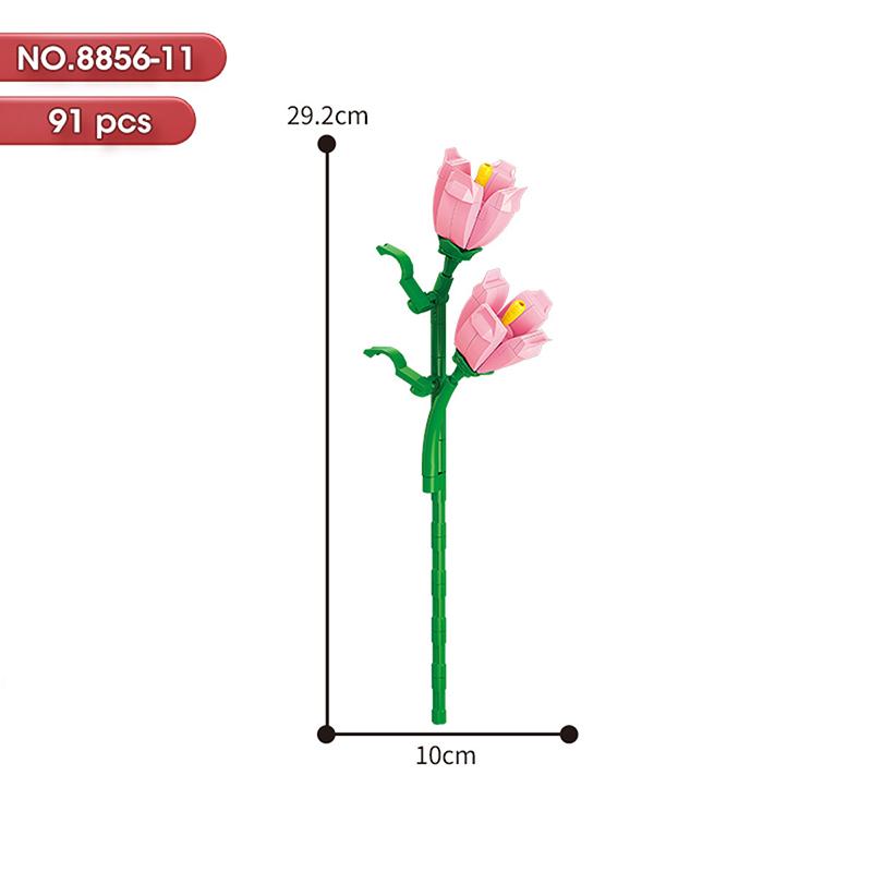 HOT MOC Flowers DIY Potted Plants Micro Landscapes Mini Art Construction Building Blocks Sets Model Dolls Brick Girls Toys Gifts