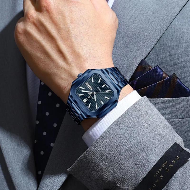 Fashion Men's Watch Waterproof Night Light Calendar Quartz Men's Watch Stainless Steel Luxury Business Men Watch