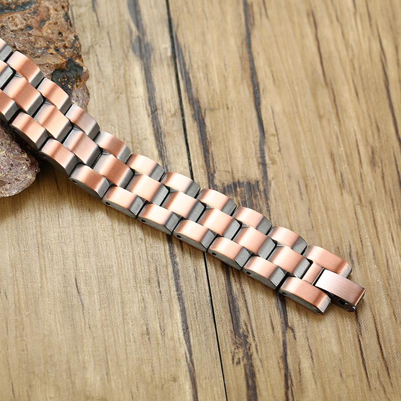 Vintage magnetische koperen armband voor heren, vintage polsband, magnetische armband voor heren, handketting, gezondheids- en energiearmband voor mannen