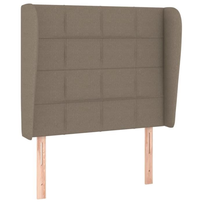 VidaXL Tête de lit avec oreilles Taupe 83x23x118-128 cm Tissu3117934