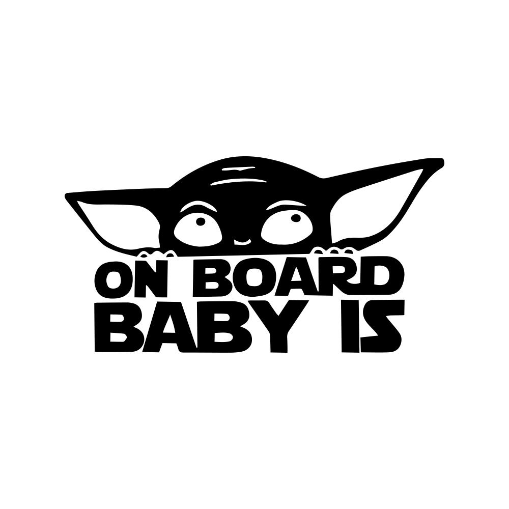 

Cute Baby Yoda on Board Car Bumper Stickers Windows Decor Vinyl Decals Craft Cartoon Decoration