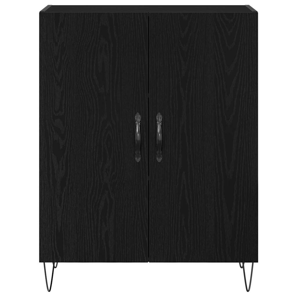 Highboard 2 pcs Black Oak Effect Wood Based Material