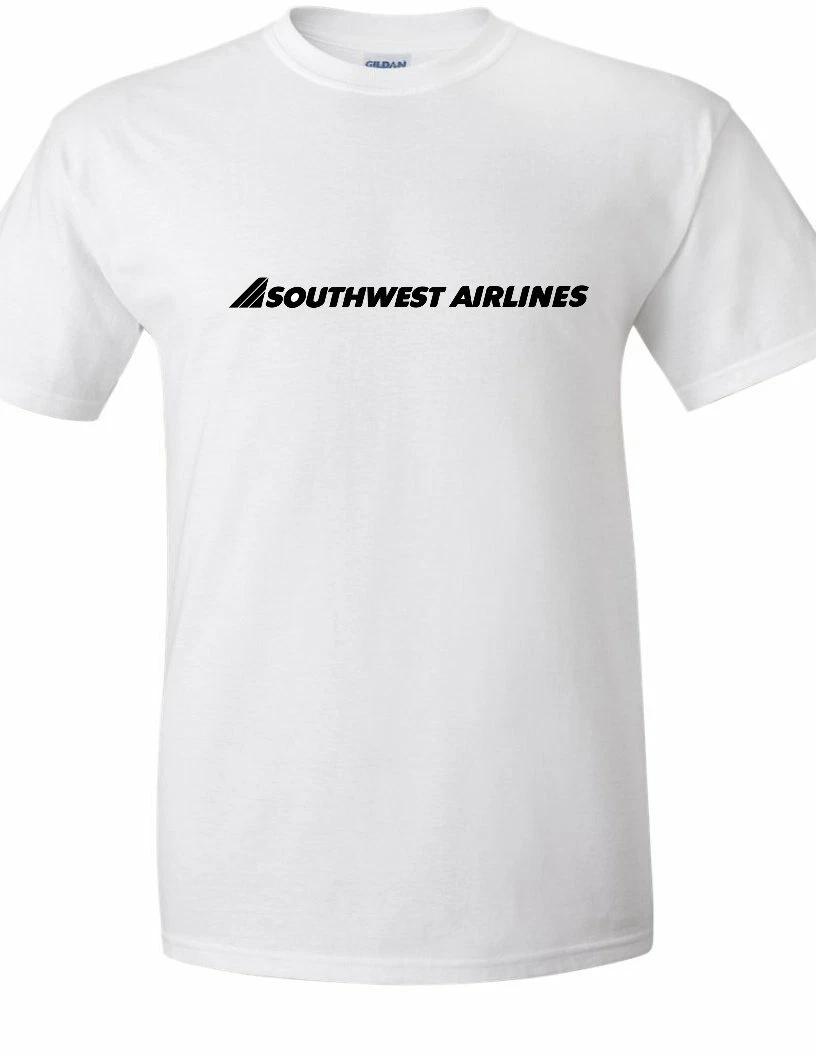 SOUTHWEST Airlines Vintage Logo Tee Shirt Air Travel Black White Cotton T-Shirt XL