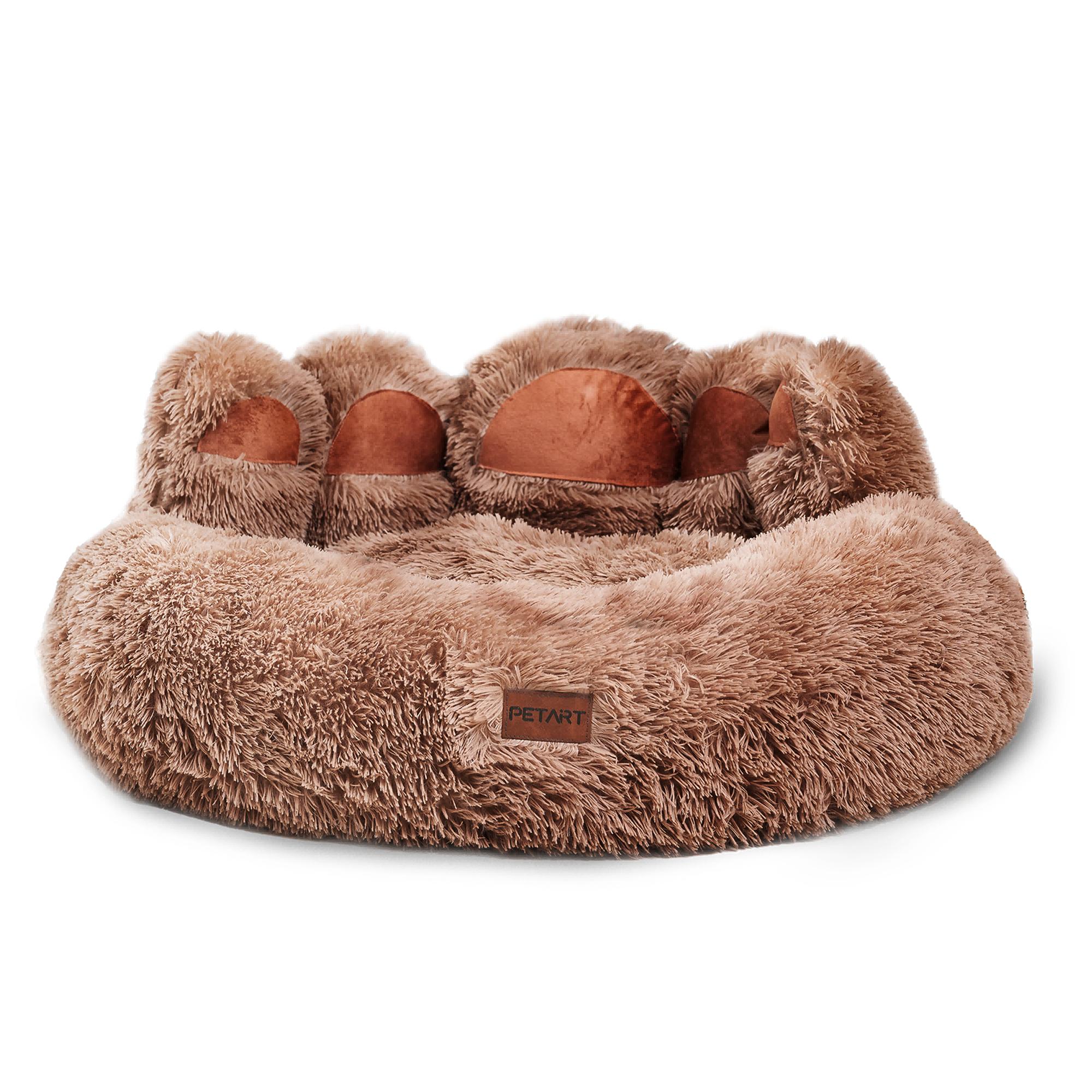 

For Cozy Comfy Pet Dog Bed Paw Shape Warm Dog Bed Cushion For Your Furry Friend Fluffy Dog Bed Cat Mat Deep Sleeping Warm Thicke S хакі