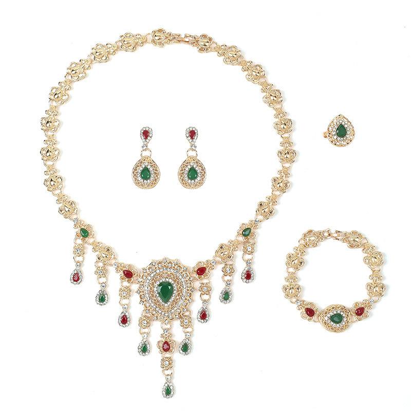 Newlywed's Four-Piece Set - Fashion Alloy Necklace, Ring, Women's Gift Jewelry Set