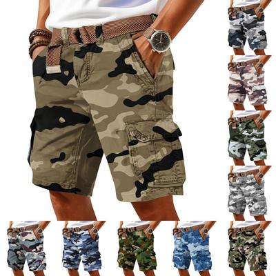 Men's Casual Trend Camouflage Print Shorts - Men's Multi-pocket Workwear Sports Shorts (without Waistband)