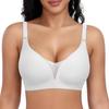 Reggiseno Wireless Senza Cuciture Sottile Taglie Forti Europee per Donne Scollo a V Profondo Superficie Lucida Minimizzante Raccoglitore Intimo per Seno Abbondante