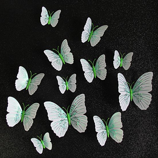 12Pcs Wall Decal Waterproof Realistic Removable Ambilight 3D Wall Sticker Butterfly Wall Stickers