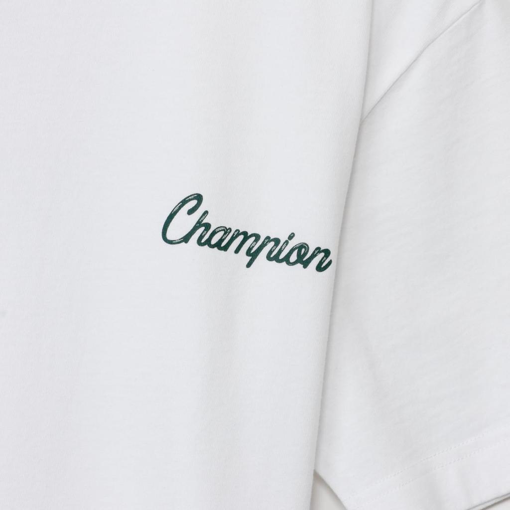 Champion Short Crew Graphic Logo Short Sleeve White X Green T-shirt, Sleeve, Neck, 100% Cotton, Print, T-shirt, C8-X319, Men's,