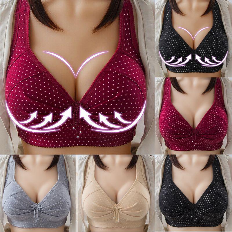 Women Push Up Full Coverage Bra Deep-v Wireless Lace Bra For Comfortable All-day Wear