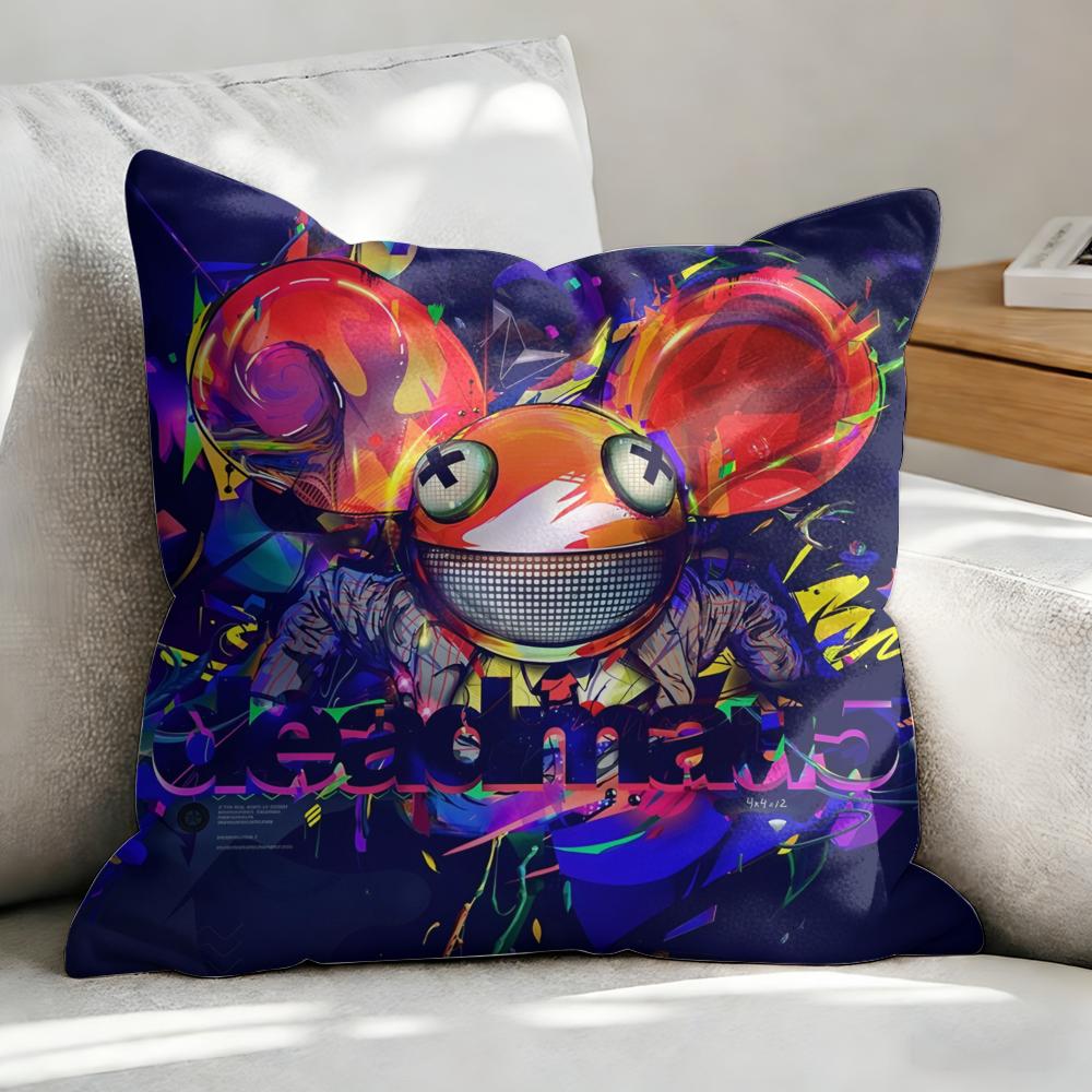 DDeadmau Cushion Cover Soft Plush Fabric DoubleSided Printed Sofa Cushion Cover for All Seasons Home Decor 30x30cm