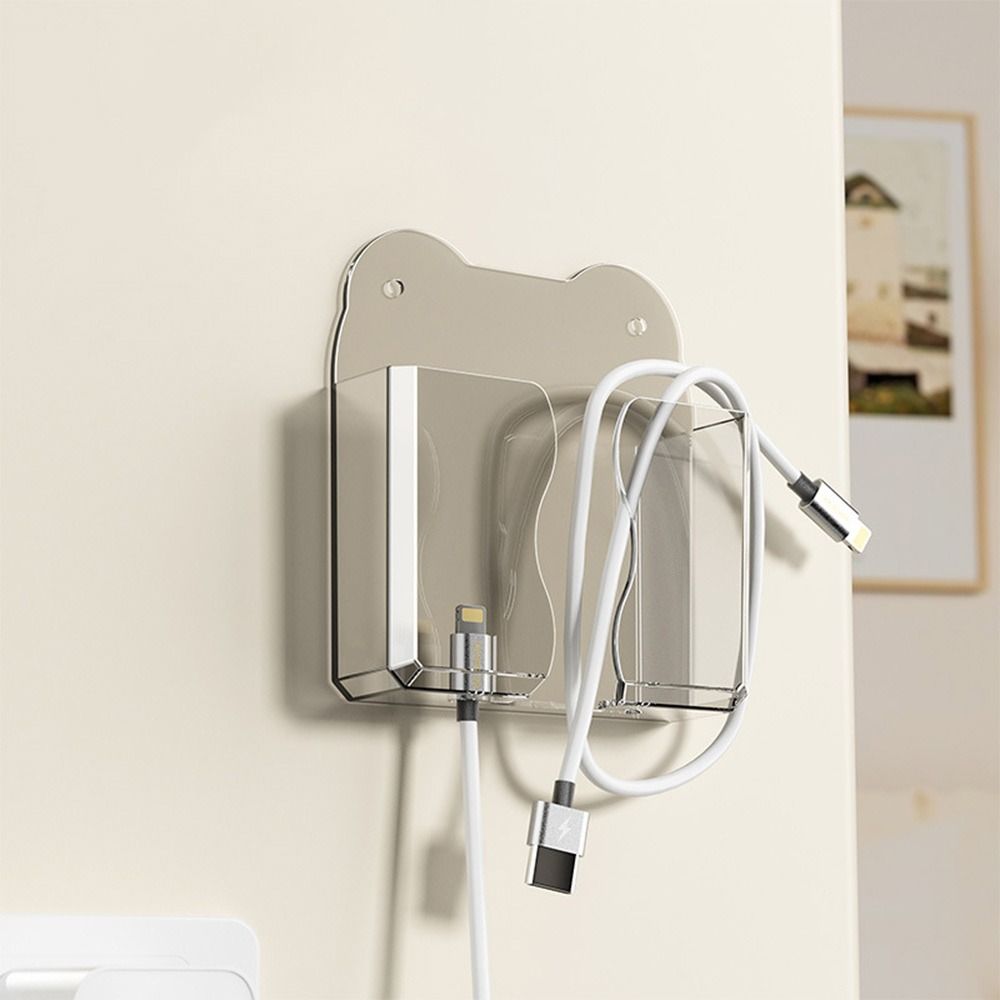 Transparent Remote Control Storage Box Punch-free Non Perforated Wall Stand Holder