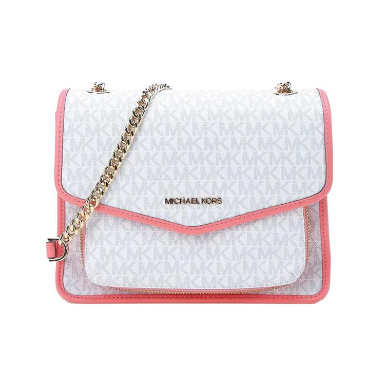 

Новая женская сумка через плечо из искусственной кожи MICHAEL KORS, сумка кроссбоди, белая, фуксия, многоцветная 35T1GU7L2B-604 24.9*9.9*19.1CM