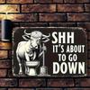 Funny Cow Bathroom Metal Sign 8x12 Inch Rustic Iron Wall Art 2D Farmhouse Decor