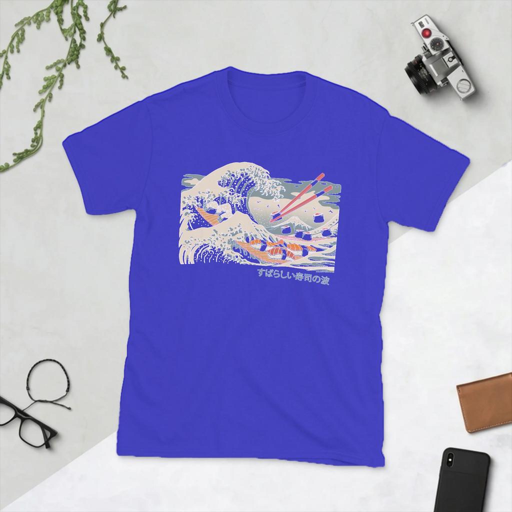 Unisex The Great Sushi Wave Japanese T Shirts 100 Cotton Clothing Fashion Short Sleeve O Neck Tee Shirt 4XL 5XL 6XL TShirt