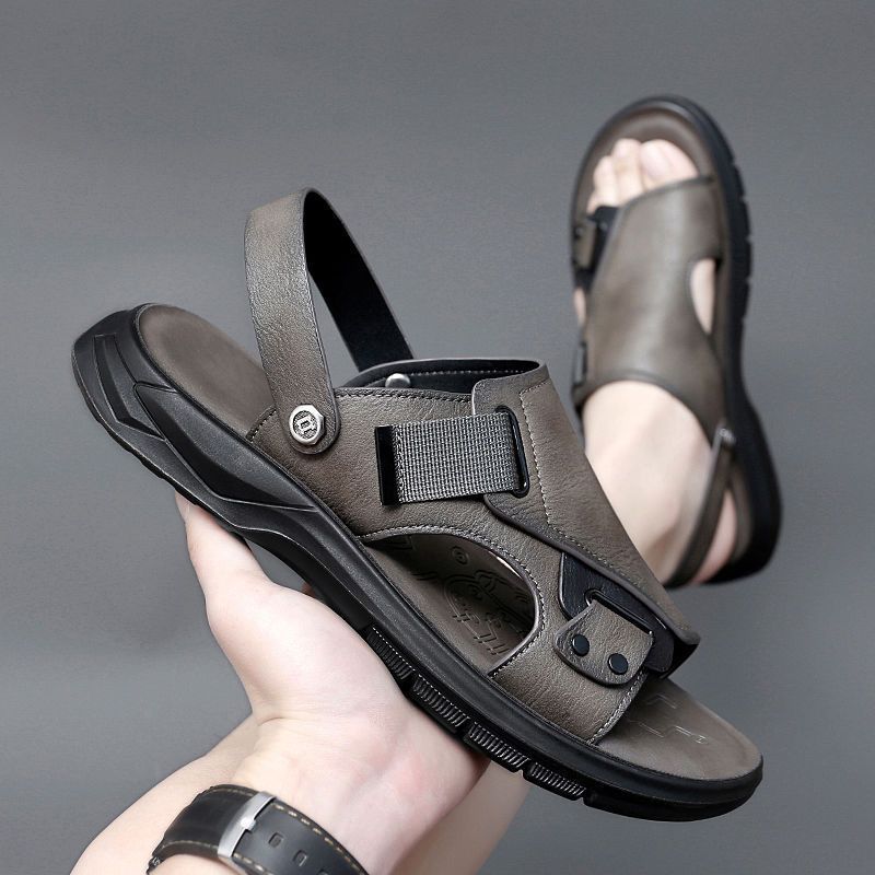 Mens Sandals Summer Genuine Leather Sandals Men Outdoor Casual Lightweight Sandal Fashion Men Sandals