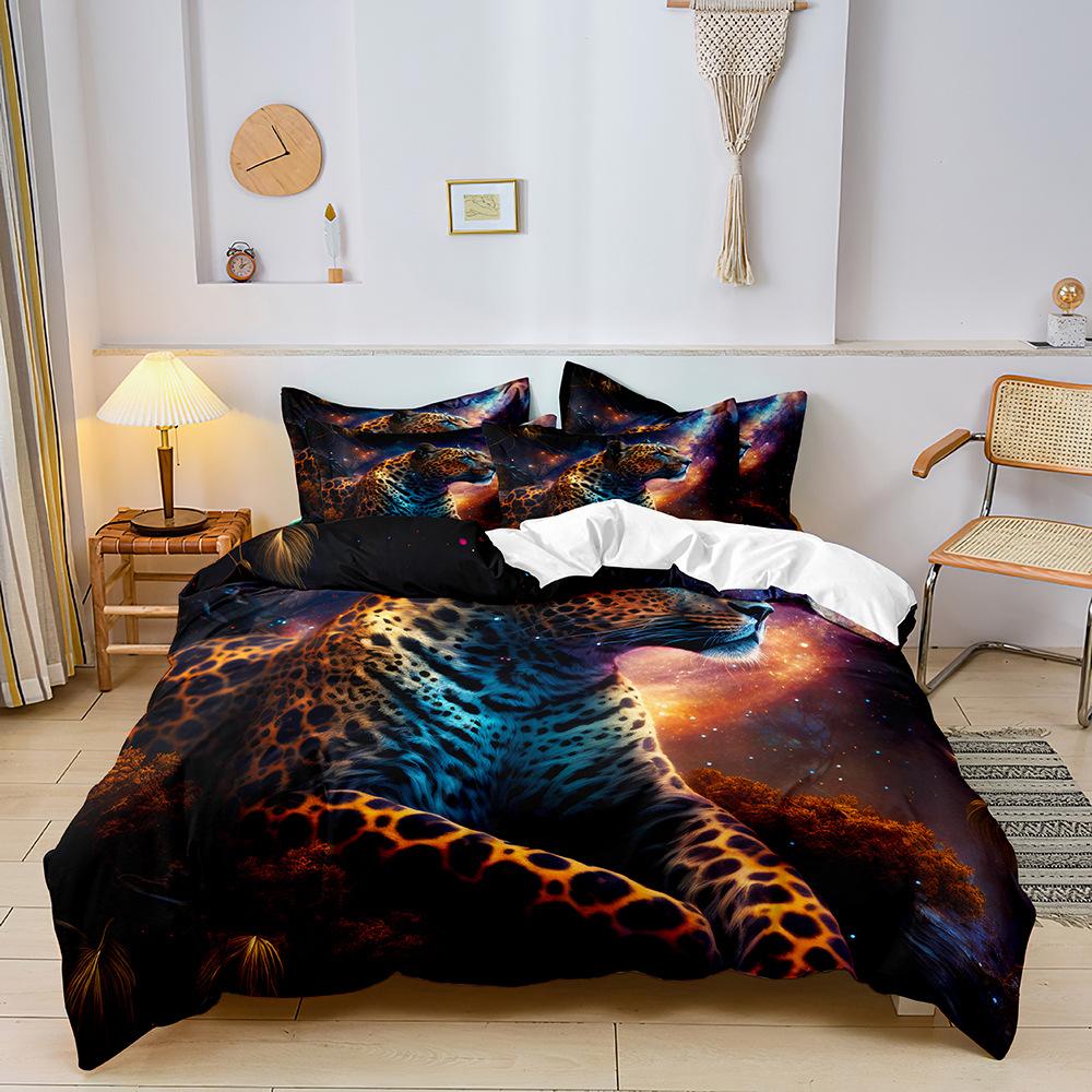 3D Digital Printing Three-Piece Set, Quilt Cover, Bed Sheet, Pillowcase, Cartoon Kit
