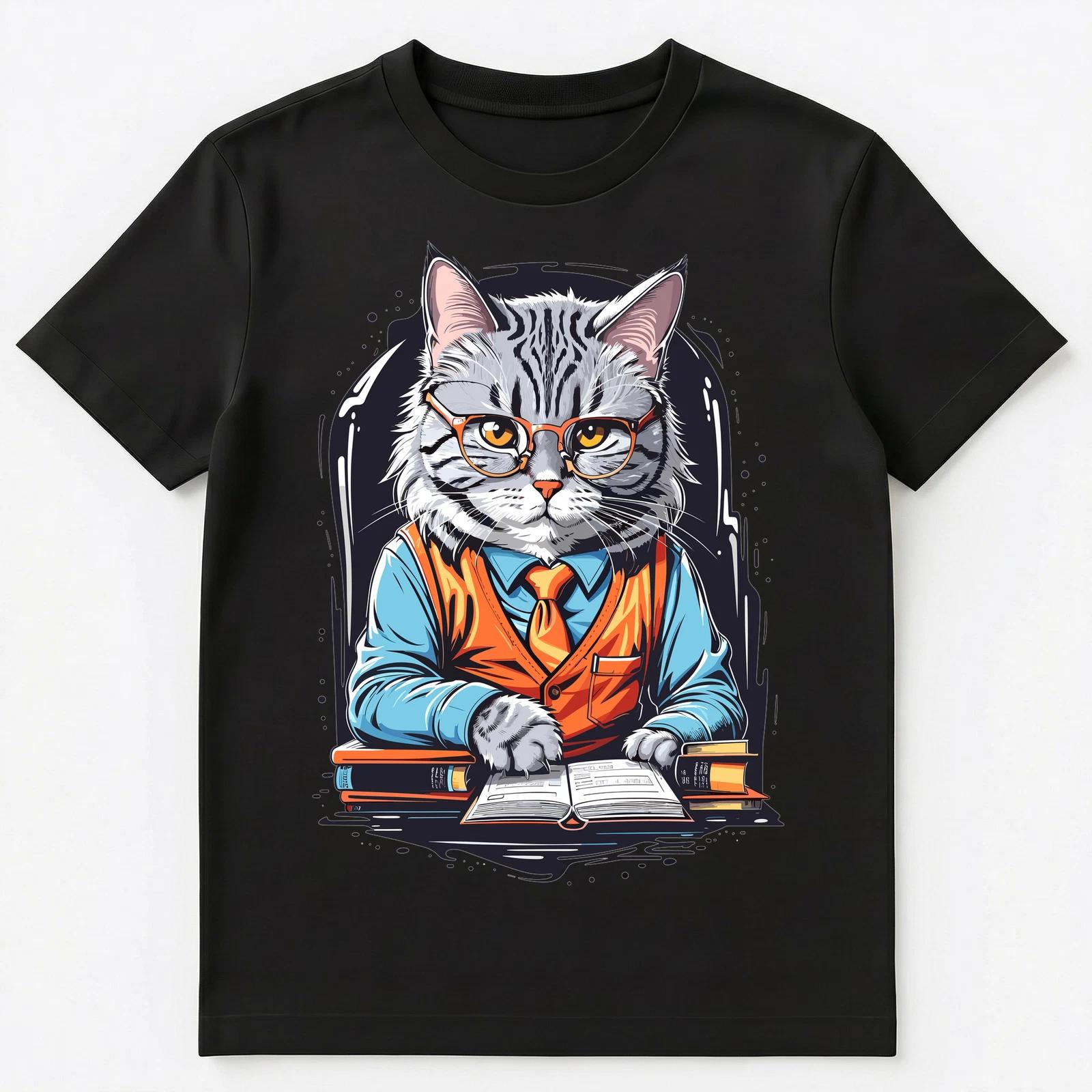 Bookkeeper Accountant Cat Graphic Design Unisex T-Shirt L