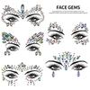 Carnival/Mardi Gras/Masquerade Cat Makeup 5sheets/set Aurora Crystal Stickers AB Colorful For Halloween Sparkling Rhinestone Design  Accessories
