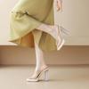 2025 summer new waterproof table transparent high heels women's thick heel nude versatile sandals with sandals