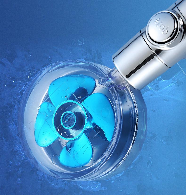 360 Degree Spinning Shower Head Turbo Fan Shower Head Filter Ionic Shower Head