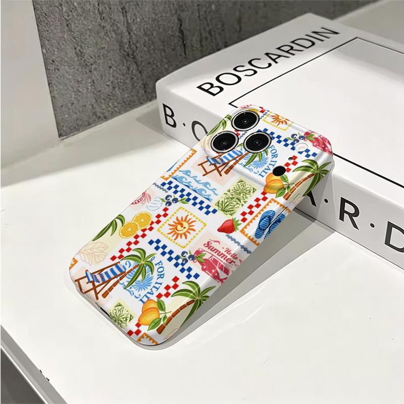 Sunbaked Retreat Summer Graphic Art Film Aesthetic Protective Shockproof Bumper Case Cover For iPhone 14 15 16 Pro Max Plus