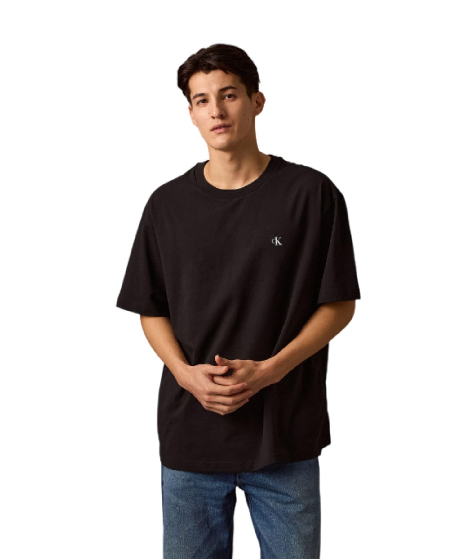 Back Logo Short Sleeve 4RAB818 M BLACKUB1 [Calvin Klein] [Official Brand] T-Shirt