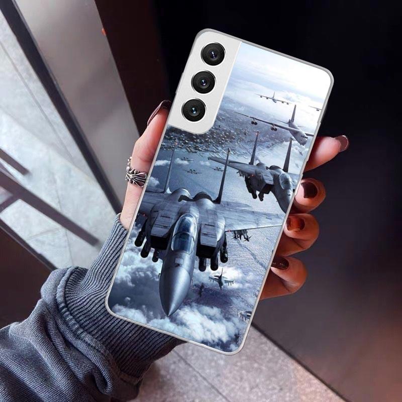 Military Aircraft Warship Fighter Phone Case For Samsung Galaxy S26 S25 Edge S24 S23 Ultra S22 Plus S21 S20 FE Soft TPU Back Cov