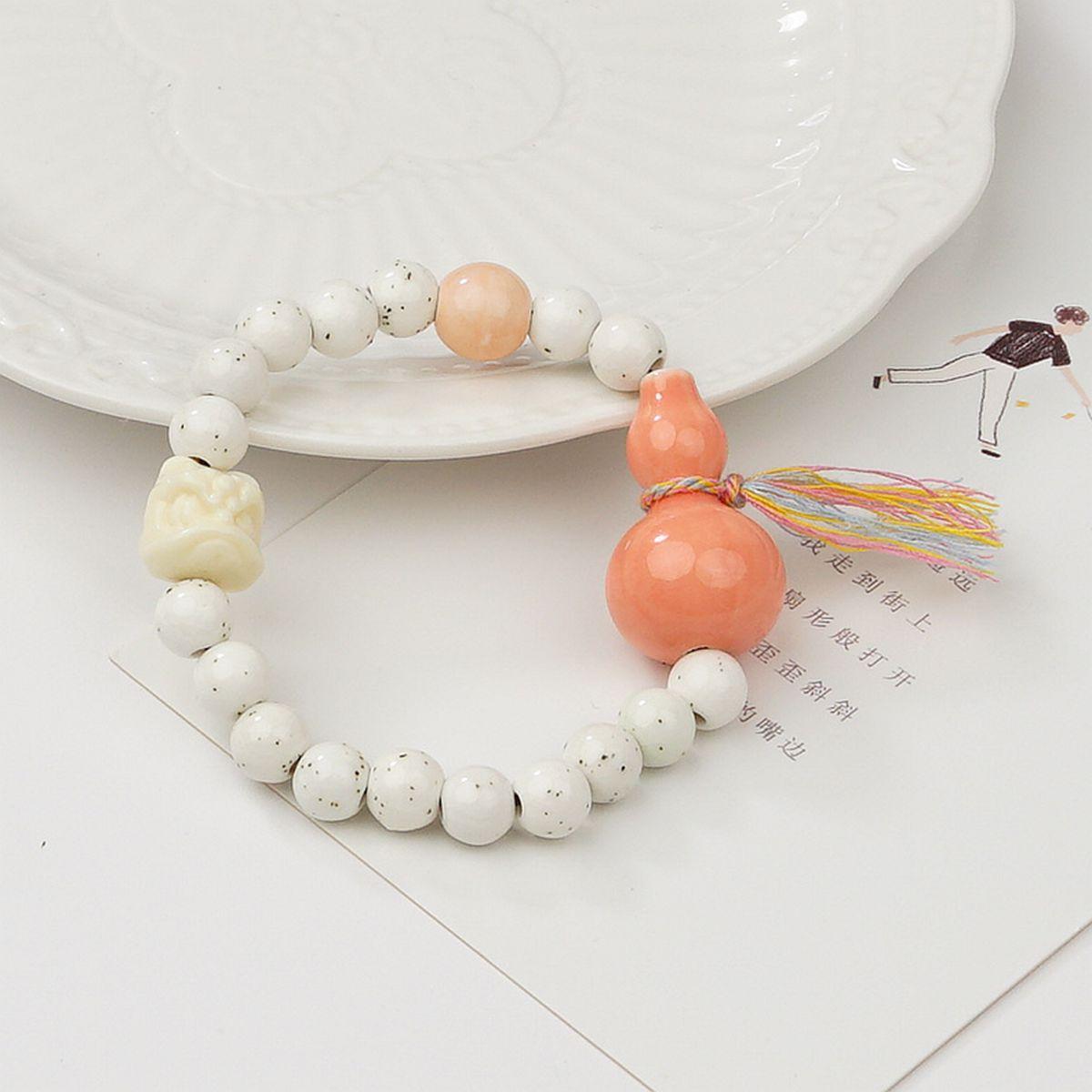 

New colorful ceramic gourd original design bracelet Guochao style