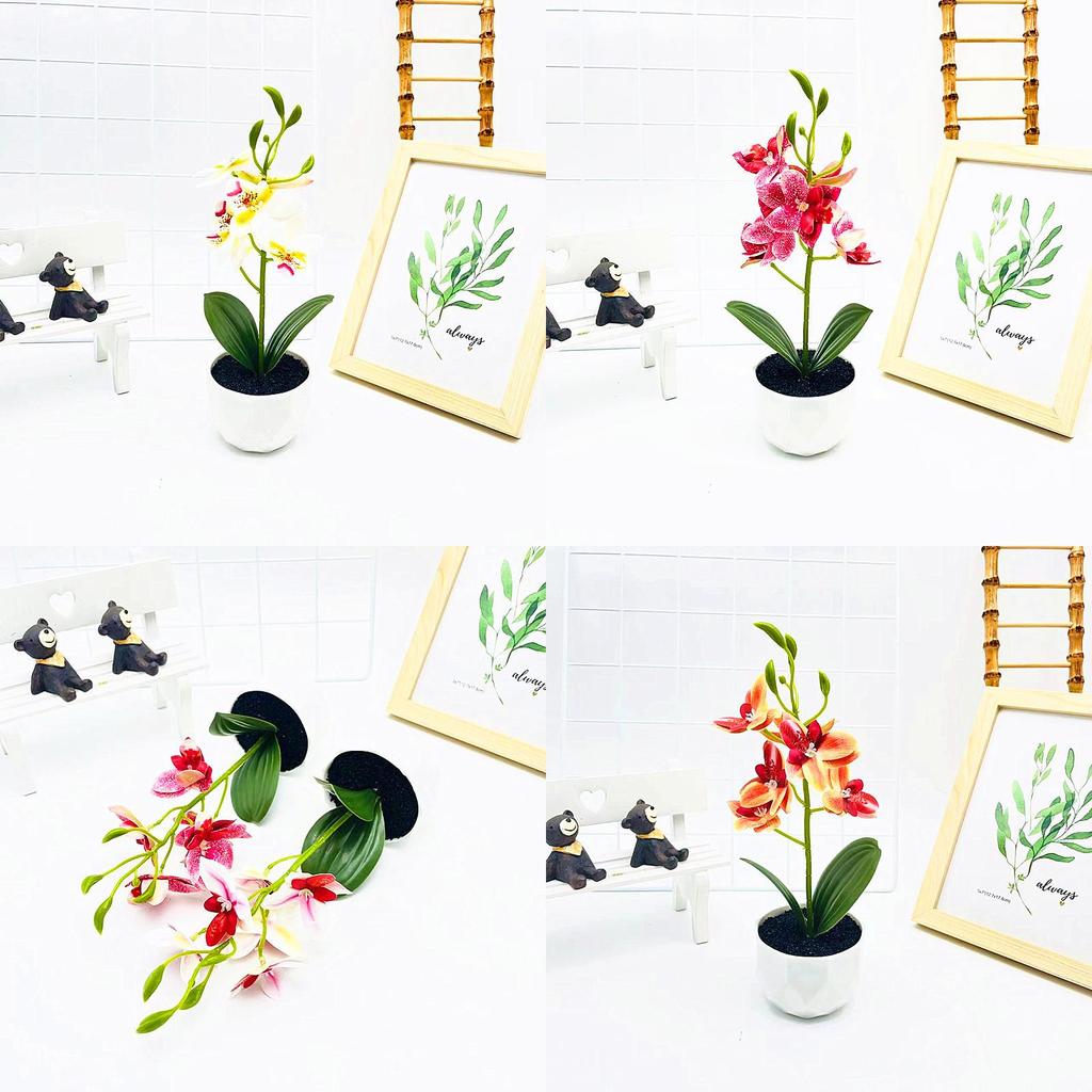 Simulated Phalaenopsis Potted Artificial Artificial Flower For Indoor Outdoor Decoration And Photography Use