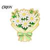 Delicate Metal Badge Bouquet Brooch Pin for Women, Enamel Romantic Flower Jewelry, Durable Sophisticated Coat Accessory Zinc Alloy Floral Lapel Coats