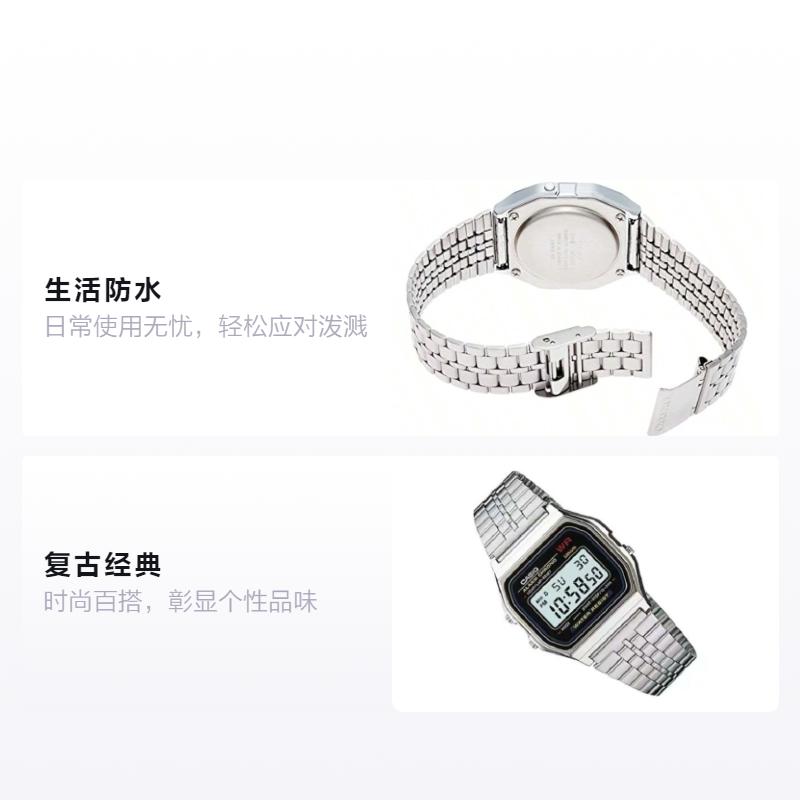 

CASIO YOUTH series-metal small cube gift box model student cost-effective retro classic small cube A159WA-N1DF Quartz Steel Strap same sty A159WA-N1DF чёрный
