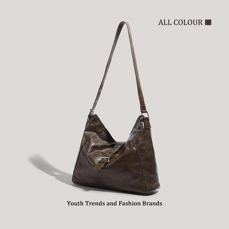 New large-capacity fashion shoulder bag niche locomotive bag retro underarm shoulder oblique span bag tide