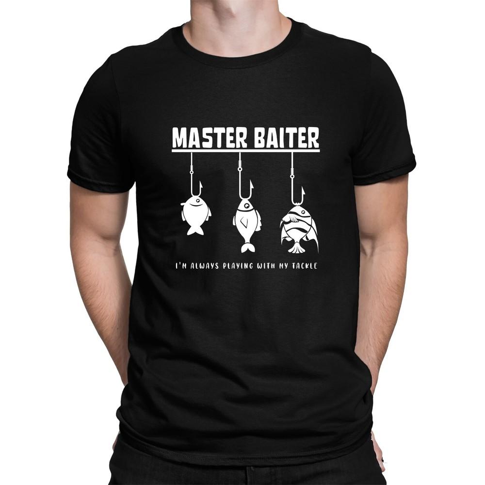 

Master Baiter Fishing T-shirt Funny Fisherman Gift Fish Angler Angling Uncle Dad XL